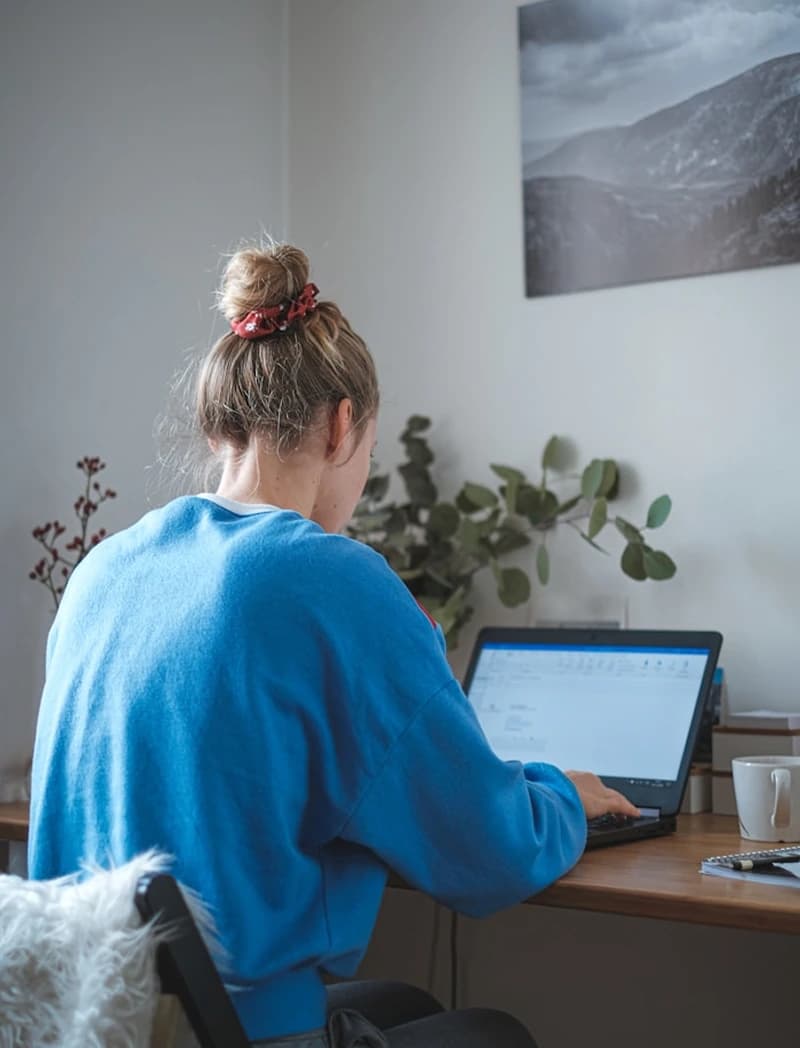 A freelance consultant reviewing an interactive lesson with a client